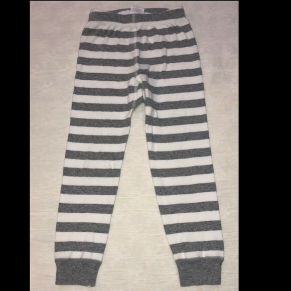 Hanna Andersson Pajama Bottoms Only Striped Size 4 100 cm Organic Peru Gray/Wht - Picture 3 of 4